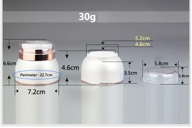 30g high grade double wall round white cosmetic face cream empty plastic PETG jar for skin care packaging