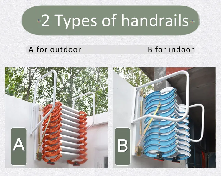 Outdoor Black Collapsible Wall Mounted Ladder