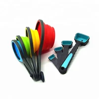 

Wholesale Kitchenware Plastic Foldable Silicone Kitchen Measuring Cup Set , Collapse Silicone Measuring Spoon