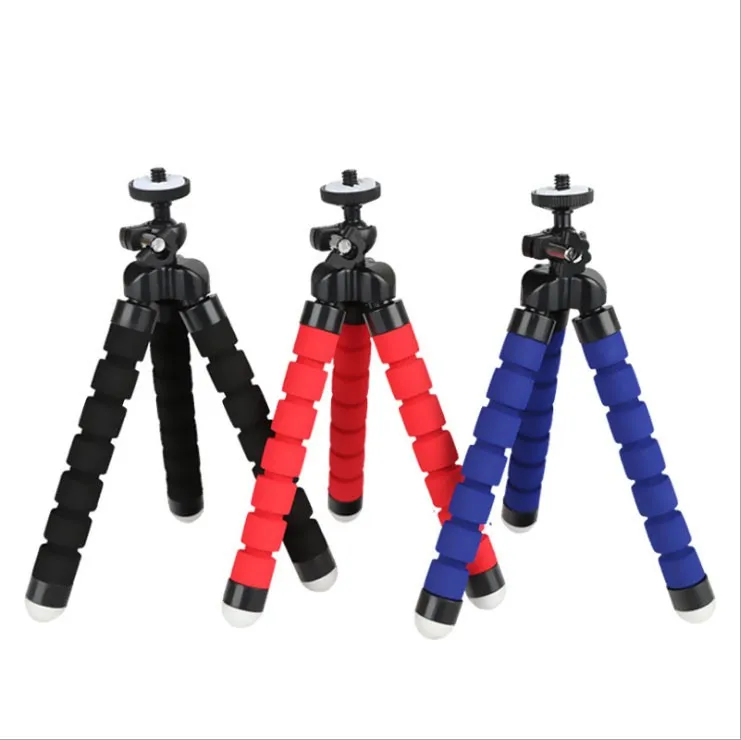 

Hot HOSHI Universal Flexible Mini Tripod Supports Stand With 1/4-inch -20 screw SpongeTripod For Go pro Mobile Phones Camera