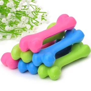 Image of Multicolor Recycled Cheap Bone Shaped Tough Chew Dog Toy