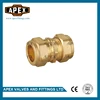 High Quality Wholesales Price APEX Equal Straight Brass Compression Fitting For Copper Pipe