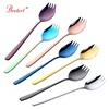 304 Stainless steel flatware colorful integrated spoon fork