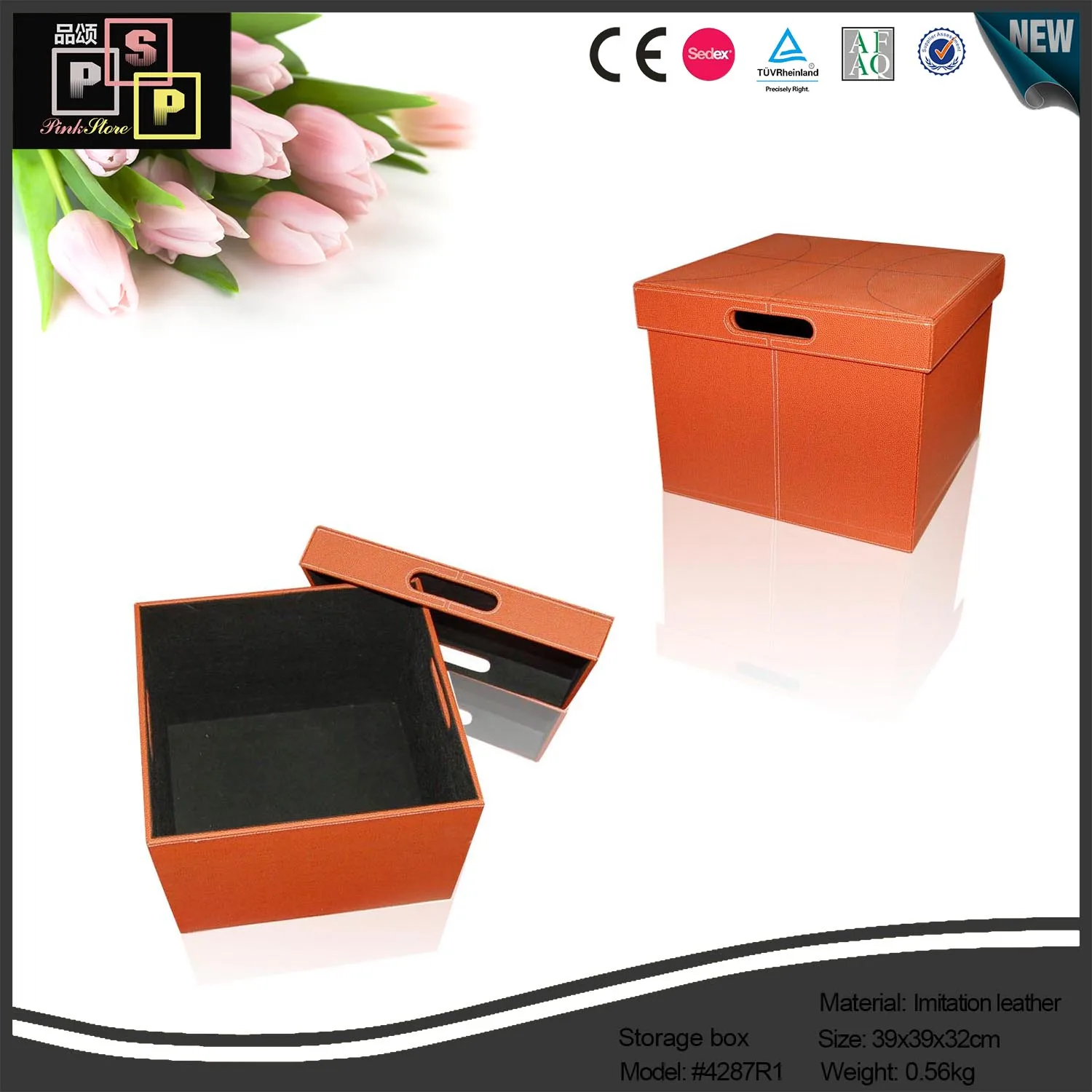 Comprar Personalizado Cubo De Cuero De La Pu Caja De Almacenamiento Con