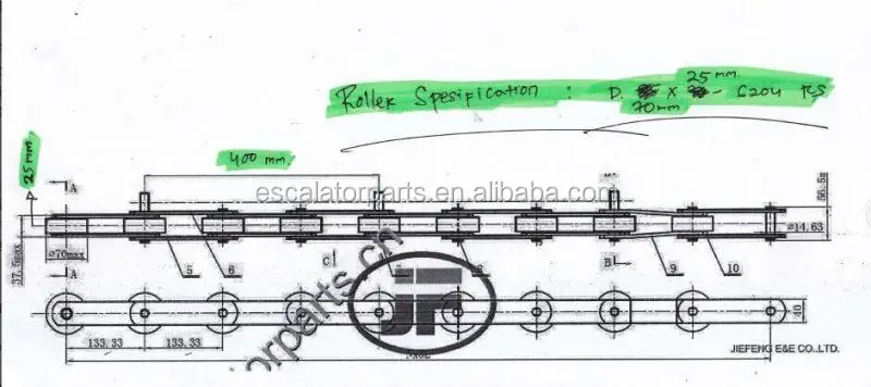 
Escalator Step Chain used for Escalator Spare Parts 