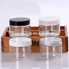 clear plastic pet cookie jar 150ml cosmetic container 150g plastic jar aluminium lid
