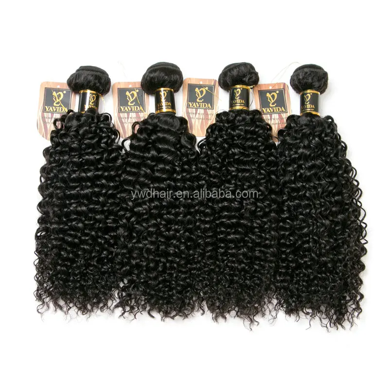 

4Bundles Total 400G Brazilian Kinky Curly Extension Bundles 100% Virgin Human Hair For Wedding, Natural color #1b can be dyed any color