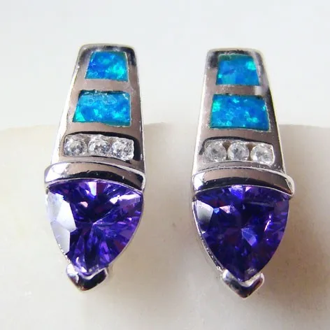 

Australian Opal Jewelry , Sterling Silver Opal Earring , Tanzanite With Opal Earring Opal Jewelry ccepted By paypal, Blue