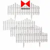 Flexible White Picket Fence Border for Garden, Landscape Edging, Pathways - 4 Piece Set, White