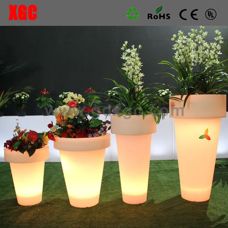 Outdoor Large Decorative Floor Vases Vase With Led Light Planter