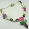 Emerald, Labradorite, Fire Glass, Jasper, Lace Agate And Druzy, Glass Necklace plated 925 Sterling Silver 79 Gms 18-20 Inches