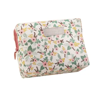 Flower Design Waterproof Cotton Cosmetic Bag Travelling Makeup Bags ...