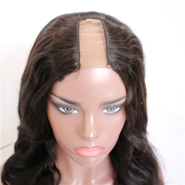 

U Part Human Hair Natural Black Body Wave Wigs for Black Women, 1 1b 2 4