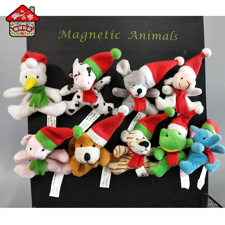 Cheap Plush Christmas Santa Character Stuffed Animal Toy Fridge Magnet Toy