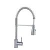Single Handle Commercial Kitchen Faucet with Dual Function Pull Down Spray Head Stainless Steel