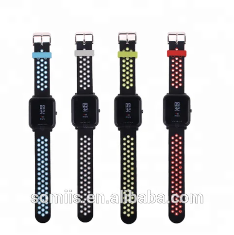 

Silicone Dual Color Breathable Replacement Watchband Bracelet Wrist Band Strap for Amazfit Bip Youth Watch