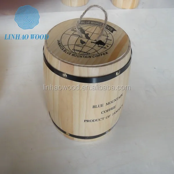 Unfinished Wood barril, té de madera barril, de café de madera barril