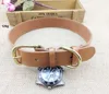 Full Grain Leather Dog Collars with 1" or 1.25" wide with solid brass buckles, strong and fit for medium or large dogs