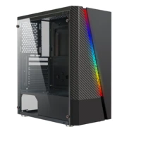 

L17 2019 New Design atx mid tower custom branded pc case with RGB Strip Lights /casing pc gaming with Tempered Glass Side Panel