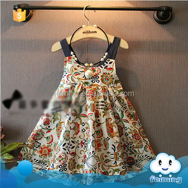 

Hot sale summer frocks designs pictures flower casual fashion cotton beach soft popular baby dresses, As picture