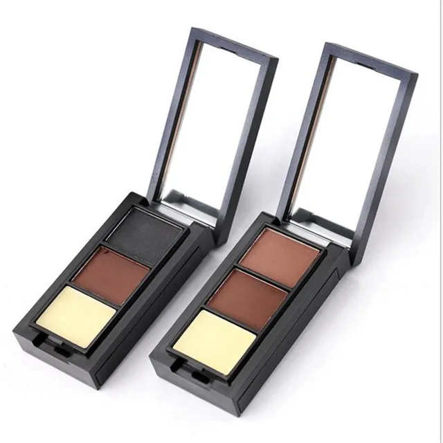 shadow powders with mirror brush eye brow makeup eyebrow powder