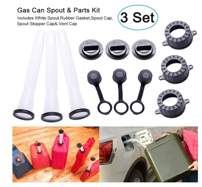 Enjoin 3-sets Gas Can Spout,Universal Gas Tank Pour Spout Replacement ...