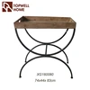 Hot Sale Natural Making Metal Base Wooden Tray Table