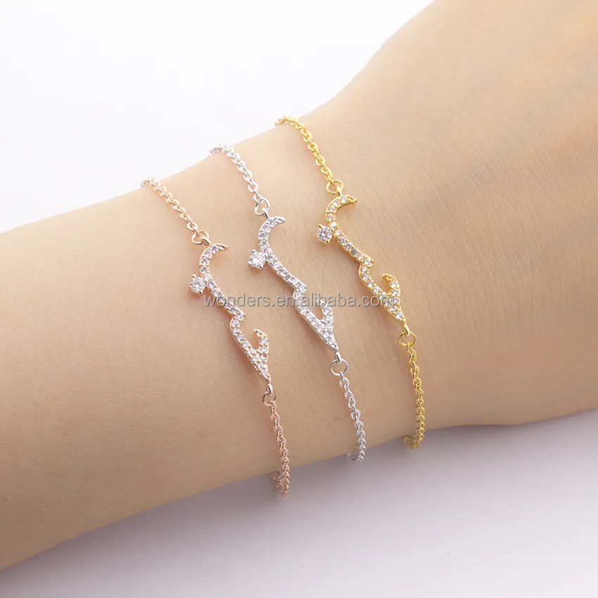 

Saudi Arabic Word Letter Charm Gold Plated Bracelet Jewelry Women Girls Happy Birthday Gift Ideas