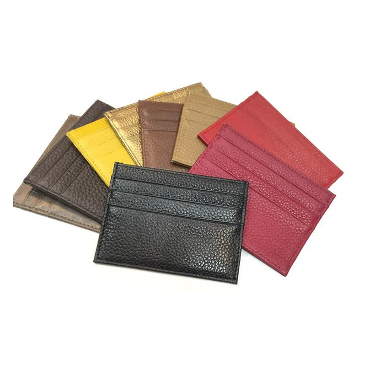 

Low Price Factory Custom Variety High Quality Business Genuine Leather ID Card Holder Wallet Credit Card Cover, All colors as the picture . can be customized any color if 500pcs