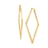 Stainless Steel 18K Gold Jewelry Ladies Women Extra Large Geometric Line Open Diamond Shaped Hoop Earrings