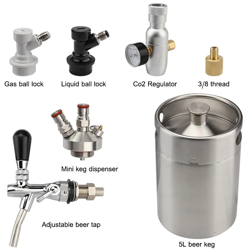 Home Brew 5l Stainless Steel Mini Craft Beer Dispenser Growler Keg Home Brew 5l Stainless Steel Mini Craft Beer Dispenser Growler Keg