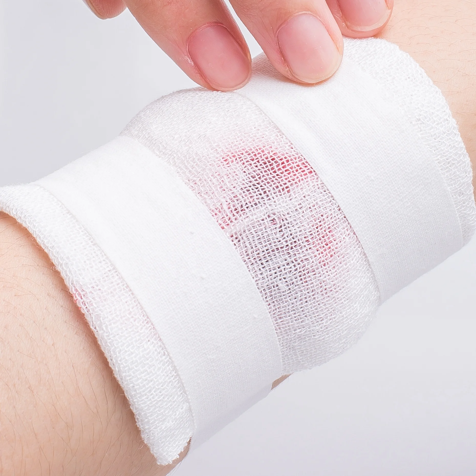 PVA gauze pad on wound