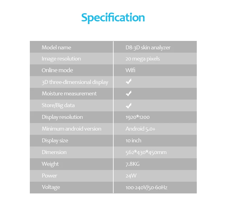 HONKON Professional skin analyzer automatic skin analysis test machine
