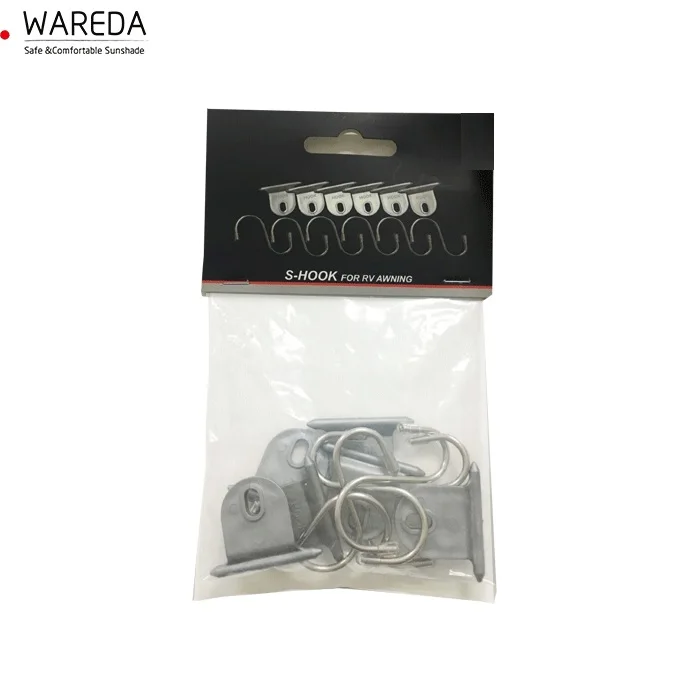 

Plastic hangers and S-hooks Kit Awning Hangers S Hook Set of 6 RV Awning Hangers Hooks, Grey plastic and sliver