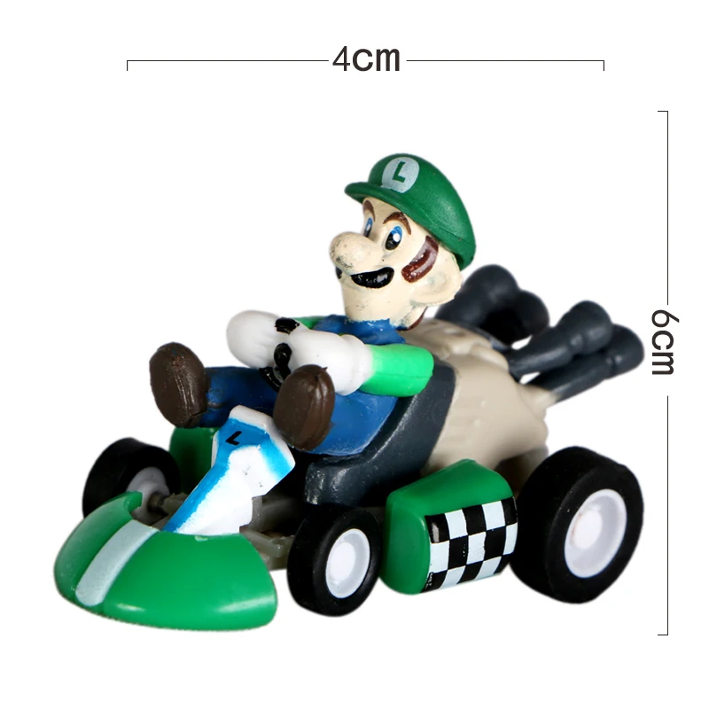Mini Figuren Car Spielzeug Super Mario Bros Kart Zurückziehen Racer 6pcs/set Toy 