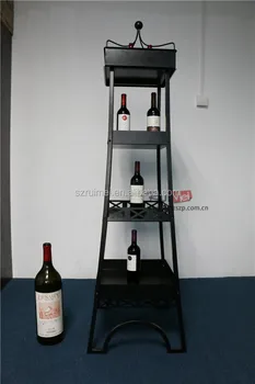 Floor Standing 4 Tiers Eiffel Tower Metal Wine Shelf Rack Floor Standing 4 Tiers Eiffel Tower Metal Wine Shelf Rack