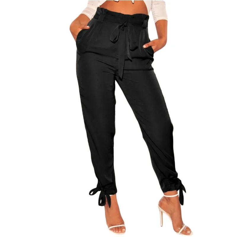 

Latest Coat Pant Designs Women's Pants High Waist Black Brown Belted Tie Up Leg Ladies Pants v77140, N/a