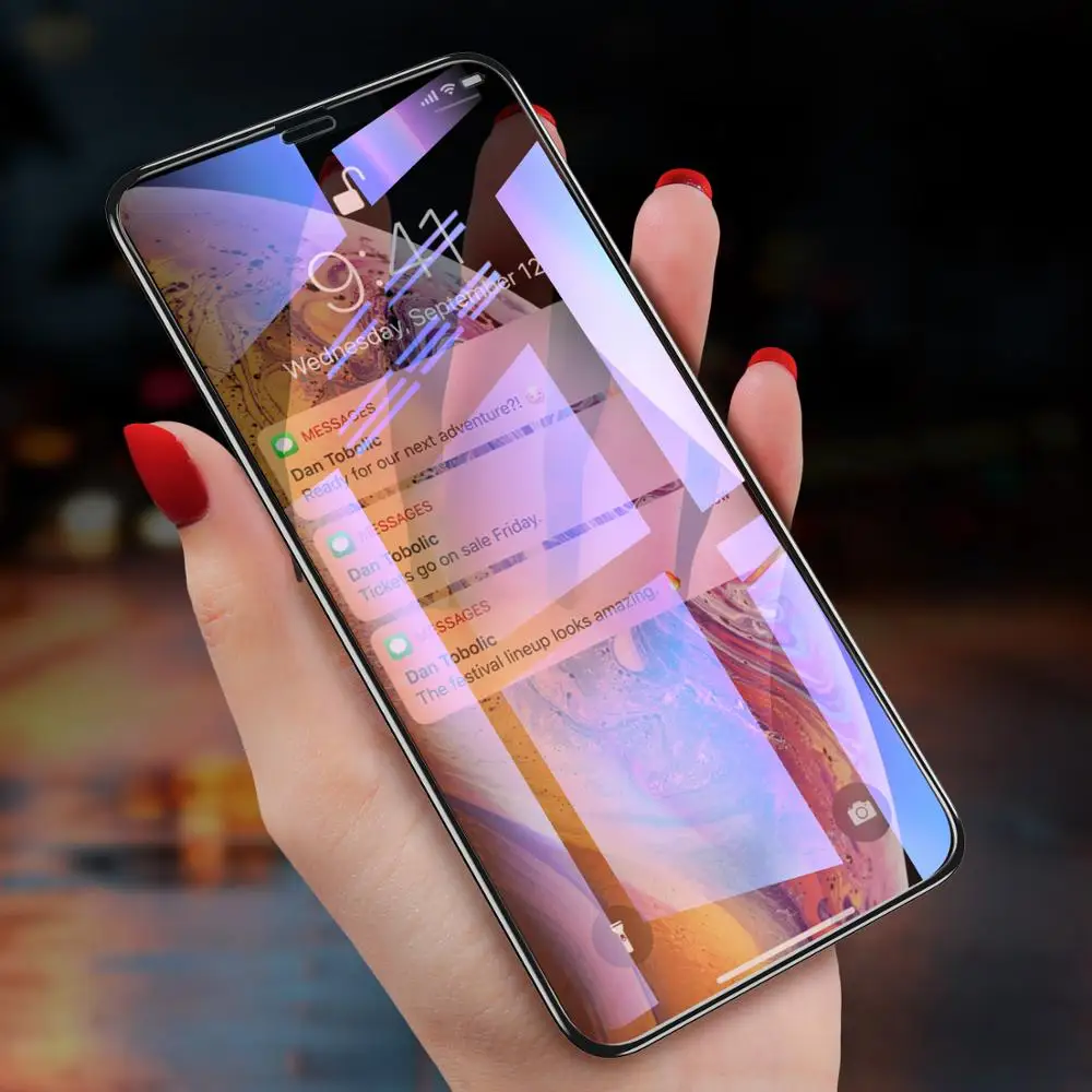 

USLION Luxury 6D Tempered Glass Screen Protector for X XR MAX 6 7 8 Plus, Black;white