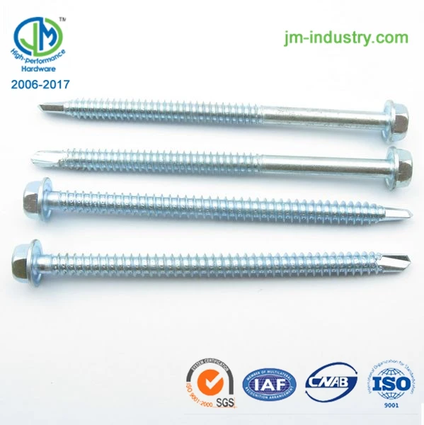 
zinc plated #10 hex washer head roofing self drilling screws 