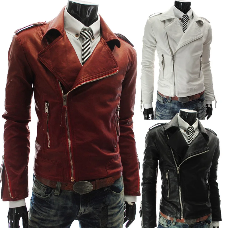 Compra chaquetas de cuero hombres bombardero online al por