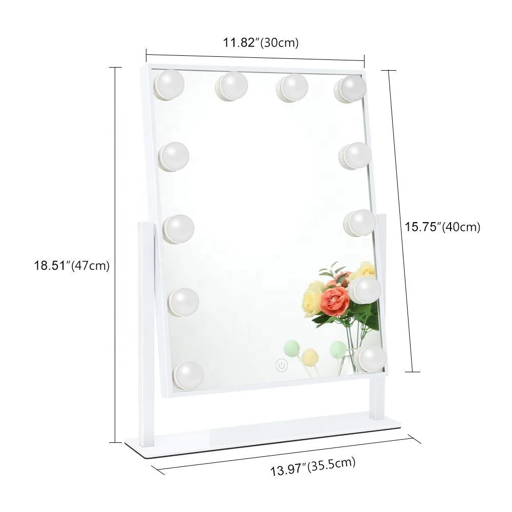 

rose gold vanity mirror led light mirror women hollywood diamond shinning mirror with led light, Black,white,silver,rose gold