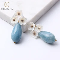 

2018 hot sale popular cute flower shell with bead earrings for girls and women