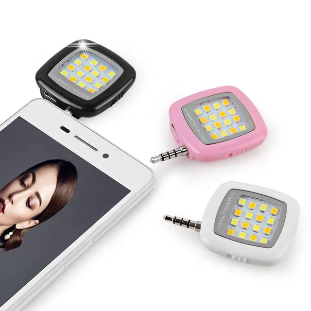 

Christmas Mini rechargeable indoor Portable led Night Selfie camera camping Light 16 LEDS spot Fill in Light For smart phones, Black,white,pink