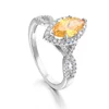 S925 sterling silver simulation diamond ring female luxury inlaid marquise stone ring silver jewelry
