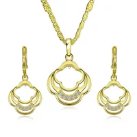 

60025 xuping 14k gold plated flower artificial jewelry set women