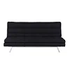 Metal Frame Sleeping Futon with Chaise Function Upholstery sofa bed with Long Chrome Metal Legs