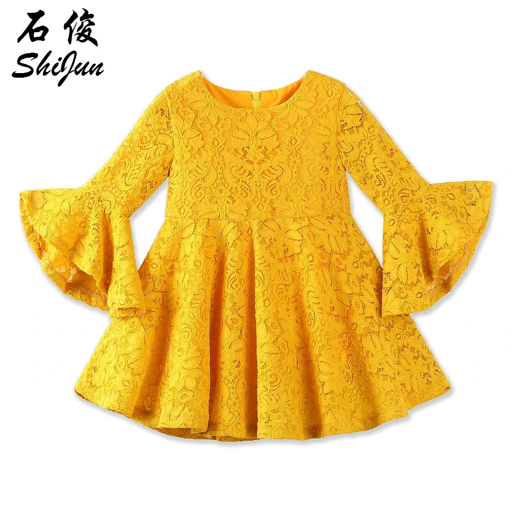 

Shijun / Dropshipping / Flare Sleeve Baby Girls Dress / Lace Girl Dress