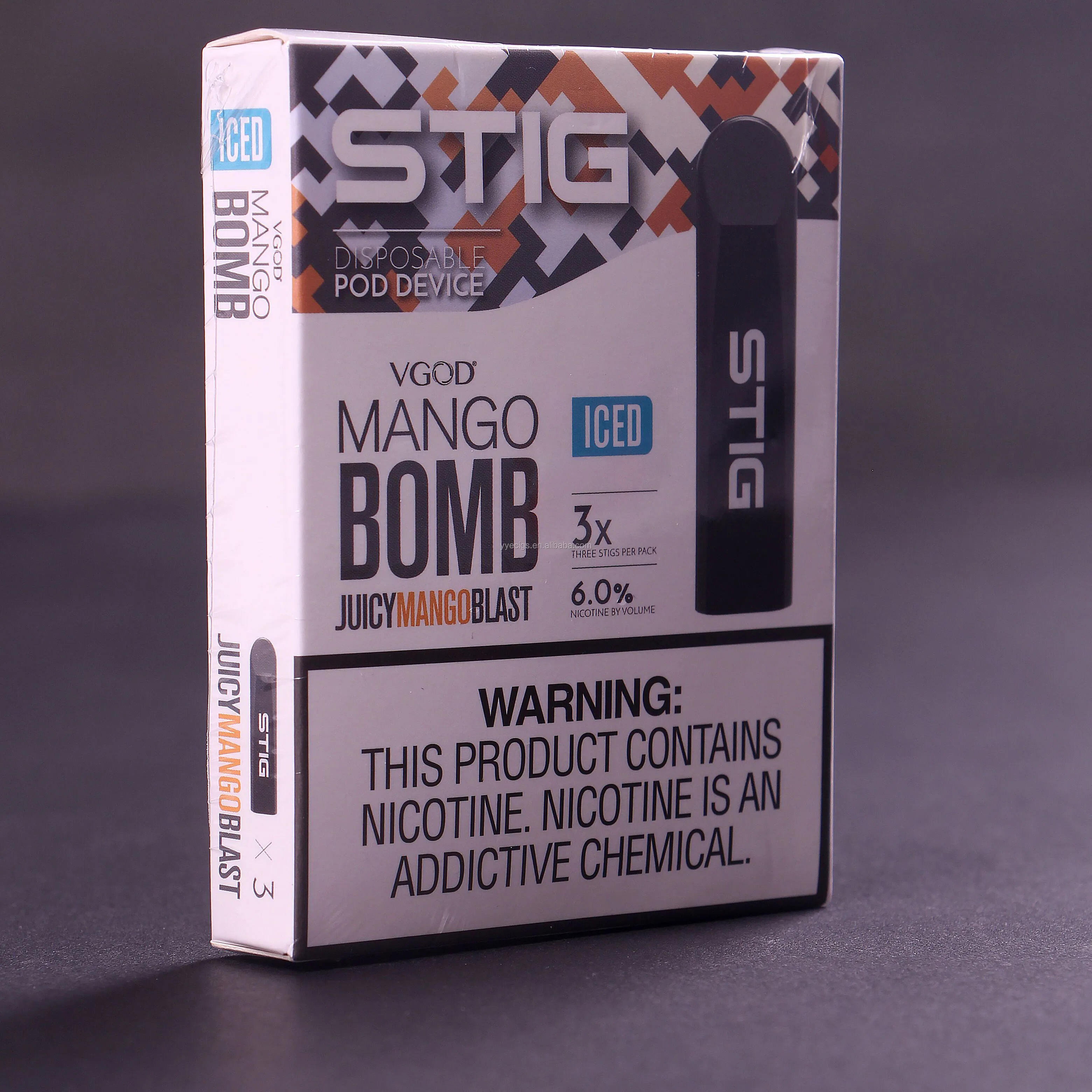 

100% original VGOD STIG Fundamental Particle Mission Starter Kit / disposable e-cig mango bomb