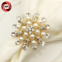 

Metal gold color pearls snowflake napkin ring for Christmas holiday