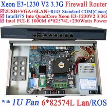 mikrotik routers 1U server Barebone system with six intel PCI-E 1000M 82574L Gigabit LAN Inte Quad Core Xeon E3-1230 V2 3.3Ghz